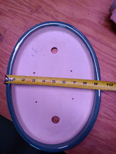 Load image into Gallery viewer, 12" glazed Shallow earth oval bonsai pots