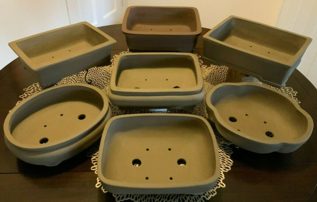 bonsai tree containers Rectangular Unglazed Bonsai Pot