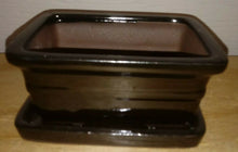 Load image into Gallery viewer, 6" Glazed Bonsai Pot w/Attached Humidity Tray. Variety of Styles Available.