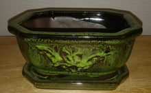 Load image into Gallery viewer, 6" Glazed Bonsai Pot w/Attached Humidity Tray. Variety of Styles Available.