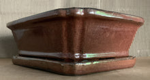 Load image into Gallery viewer, NEW 8" Glazed Ceramic Bonsai Pots w/Attached Humidity Trays.  Several Styles.