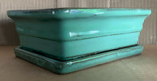 Load image into Gallery viewer, NEW 8" Glazed Ceramic Bonsai Pots w/Attached Humidity Trays.  Several Styles.