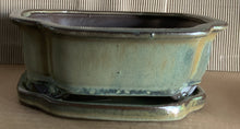 Load image into Gallery viewer, NEW 8" Glazed Ceramic Bonsai Pots w/Attached Humidity Trays.  Several Styles.