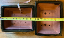 Load image into Gallery viewer, 10" Black Deep Glazed Ceramic Bonsai Pot. Choose from several styles and colors.