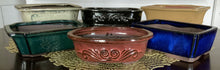 Load image into Gallery viewer, 8" Glazed Ceramic Bonsai Pots.  Several Styles.