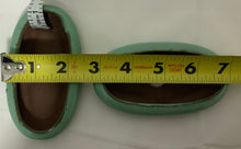 Load image into Gallery viewer, 4.3" Glazed Ceramic Shallow Bonsai Pot ~ Oval Turquoise
