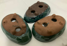 Load image into Gallery viewer, 5" Glazed Ceramic Shallow Bonsai Pot ~ Oval Deep Sea Green