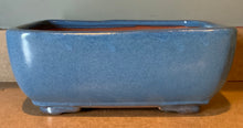 Load image into Gallery viewer, 10" Deep Glazed Cerulean Blue Ceramic Bonsai Pots. Choose from several styles.