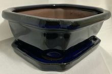 Load image into Gallery viewer, 6" Glazed Ceramic Bonsai Pots & Matching Trays ~ Quince Shaped