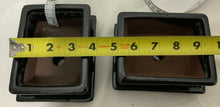 Load image into Gallery viewer, 4.5" Glazed Ceramic Bonsai Pot & Matching Tray ~ Tapered Rectangular Black