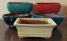 Load image into Gallery viewer, 8" Deep Glazed Ceramic Bonsai Pot. Choose from several styles and colors.