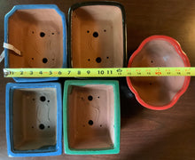 Load image into Gallery viewer, 8" Deep Glazed Ceramic Bonsai Pot. Choose from several styles and colors.