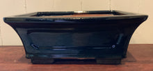 Load image into Gallery viewer, 10" Black Deep Glazed Ceramic Bonsai Pot. Choose from several styles and colors.