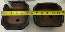 Load image into Gallery viewer, 6" Glazed Ceramic Bonsai Pots & Matching Trays ~ Quince Shaped