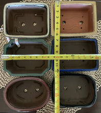 Load image into Gallery viewer, 8" Glazed Ceramic Bonsai Pots.  Several Styles.