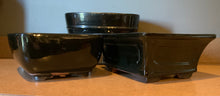Load image into Gallery viewer, 10" Black Deep Glazed Ceramic Bonsai Pot. Choose from several styles and colors.