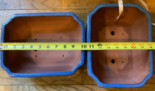 Load image into Gallery viewer, 10" Deep Glazed Cerulean Blue Ceramic Bonsai Pots. Choose from several styles.