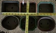 Load image into Gallery viewer, 6" Glazed Bonsai Pot w/Attached Humidity Tray. Variety of Styles Available.