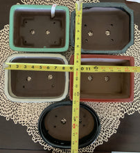 Load image into Gallery viewer, 8" Glazed Ceramic Bonsai Pots.  Several Styles.