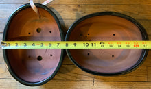 Load image into Gallery viewer, 10" Black Deep Glazed Ceramic Bonsai Pot. Choose from several styles and colors.