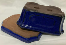 Load image into Gallery viewer, 5.5" Glazed Ceramic Bonsai Pot & Matching Tray ~ Quince Azure Blue