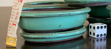 Load image into Gallery viewer, 4" Glazed Ceramic Bonsai Pot with Matching Tray ~ Oval Turquoise