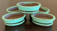 Load image into Gallery viewer, 4" Glazed Ceramic Bonsai Pot with Matching Tray ~ Oval Turquoise