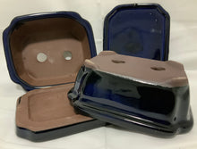 Load image into Gallery viewer, 6" Glazed Ceramic Bonsai Pots & Matching Trays ~ Quince Shaped