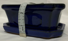 Load image into Gallery viewer, 5.5" Glazed Ceramic Bonsai Pot & Matching Tray ~ Quince Azure Blue