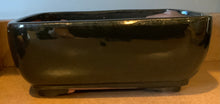 Load image into Gallery viewer, 10" Black Deep Glazed Ceramic Bonsai Pot. Choose from several styles and colors.