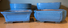 Load image into Gallery viewer, 10" Deep Glazed Cerulean Blue Ceramic Bonsai Pots. Choose from several styles.