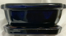 Load image into Gallery viewer, 6" Glazed Ceramic Bonsai Pots & Matching Trays ~ Quince Shaped