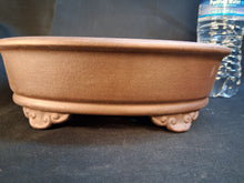 Load image into Gallery viewer, Unglazed bonsai pot - oval with decorative feet
