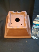Load image into Gallery viewer, Unglazed bonsai pot- tapered square cascade
