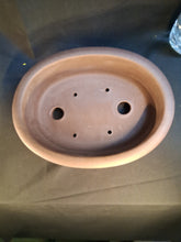 Load image into Gallery viewer, Unglazed bonsai pot - oval with decorative feet

