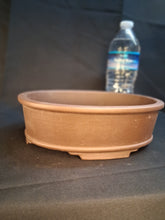 Load image into Gallery viewer, Unglazed bonsai pot - oval with decorative feet

