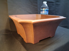 Load image into Gallery viewer, Unglazed bonsai pot - Quince tapered square pot
