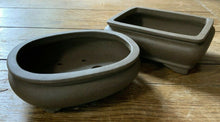 Load image into Gallery viewer, 6” Unglazed Rustic Oak Brown Bonsai Pots - Several Styles to Choose From!
