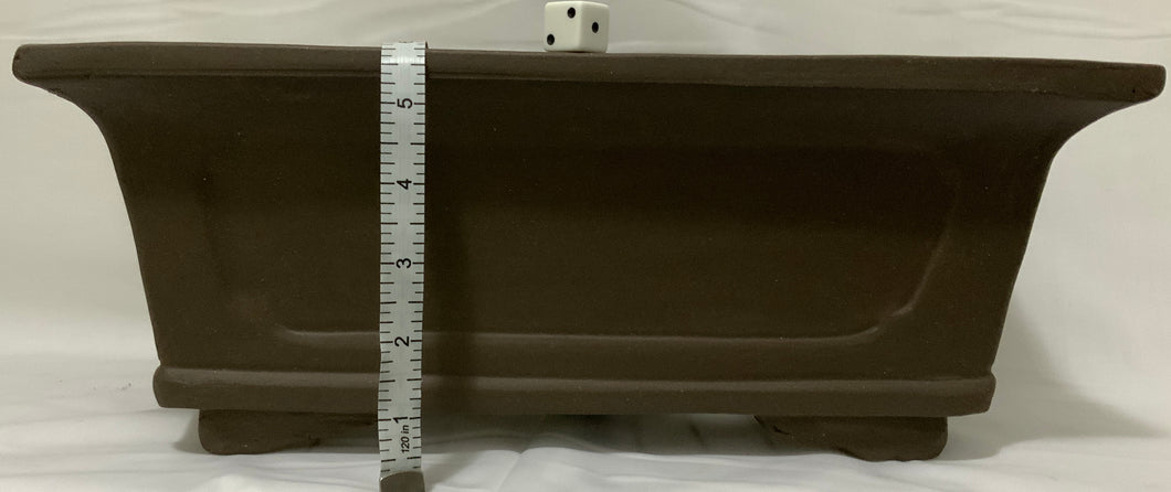 Unglazed Bonsai Pot Tapered Rectangular 15