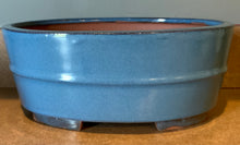 Load image into Gallery viewer, 10&quot; Deep Glazed Cerulean Blue Ceramic Bonsai Pots. Choose from several styles.
