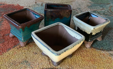 Load image into Gallery viewer, 4-5&quot; Glazed Ceramic Bonsai Pots ~ Assorted Styles and Colors
