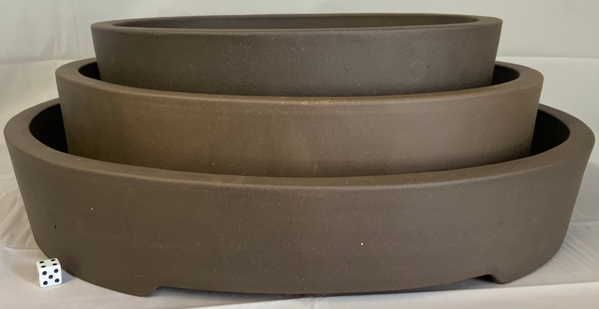 Unglazed Yixing Bonsai Pots Oval 22" 18" 16