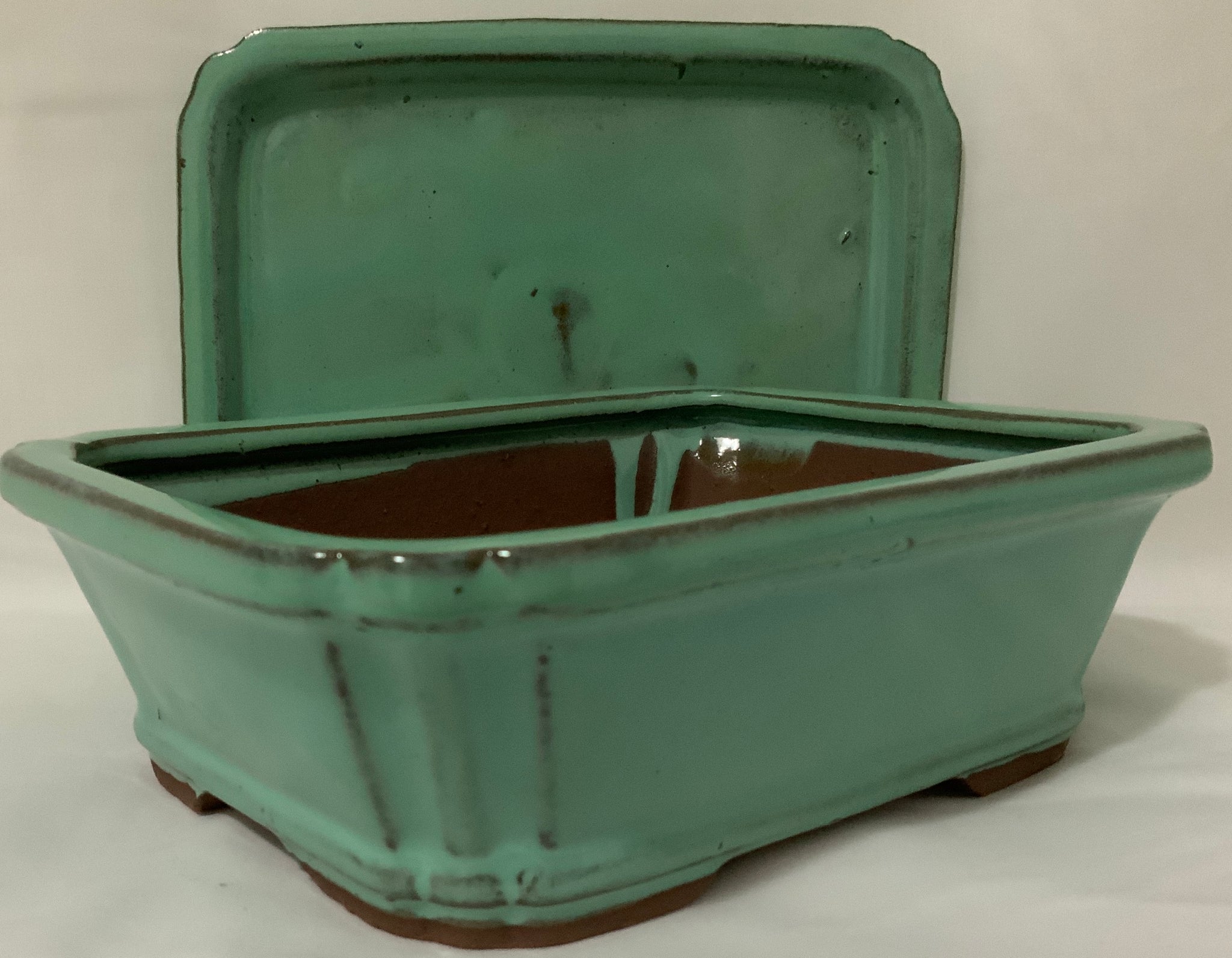 8” Glazed high quality Ceramic Bonsai Pot Rectangle