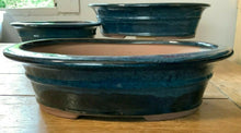 Load image into Gallery viewer, Set of 4 Oval Glazed Bonsai Pots (A:13.75&quot;, B:11&quot;, C:9&quot;, D:6&quot;)
